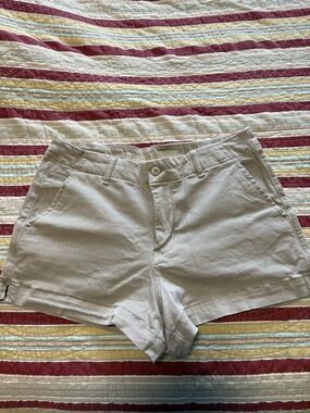 American Eagle Outfitters Cream High-Rise Bermuda Shorts